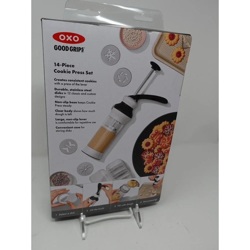 OXO Good Grips 14-Piece Cookie Press Set w/ 12 Disks & Case – New in Box
